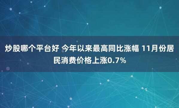 炒股哪个平台好 今年以来最高同比涨幅 11月份居民消费价格上涨0.7%